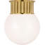 Nolan Flush Mount with White Glass Dome-549083041-549083047