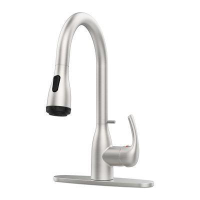 Kitchen Faucet With Pull Down Sprayer And 4 Spraying Modes Commercial 1 Or 3 Hole Kitchen Faucets With Locking Buckle For Farmhouse Rv Bar Sinks
