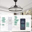 Ventilateur de plafond réversible intelligent 24 po avec éclairage et contrôle APP, Jucel-1170590176