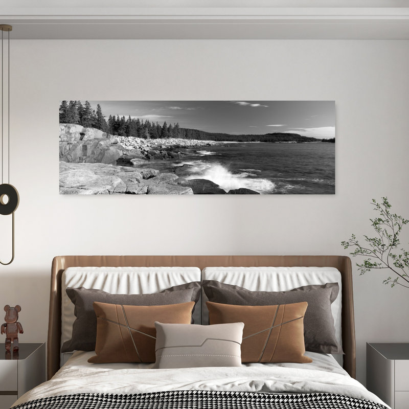 Atlantic Coastline Schoodic Peninsula Acadia National Park Maine by James Schwabel - Wrapped Canvas Panoramic Print