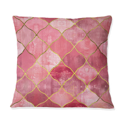 Coussin décoratif moderne rose et rose scintillant