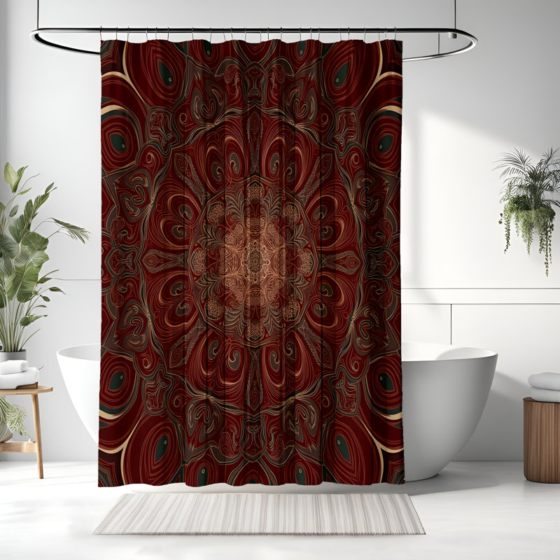 Rideau de douche avec tapis de bain, H 72 po x l 70 po