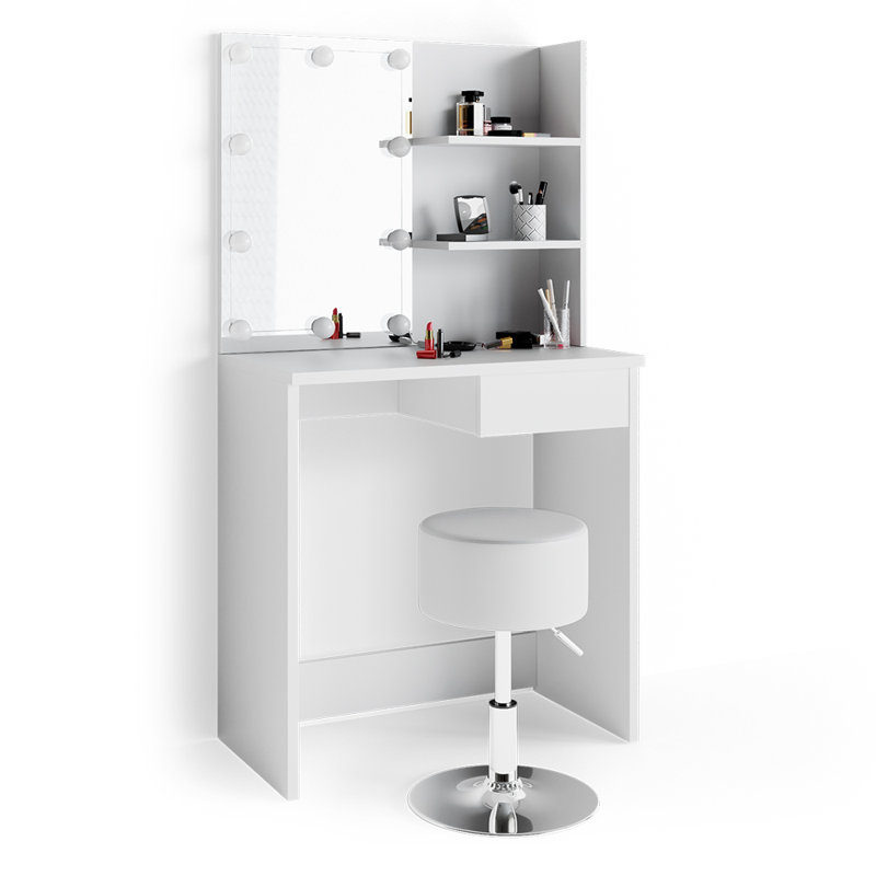 Chantsong Dressing Table with Mirror, White