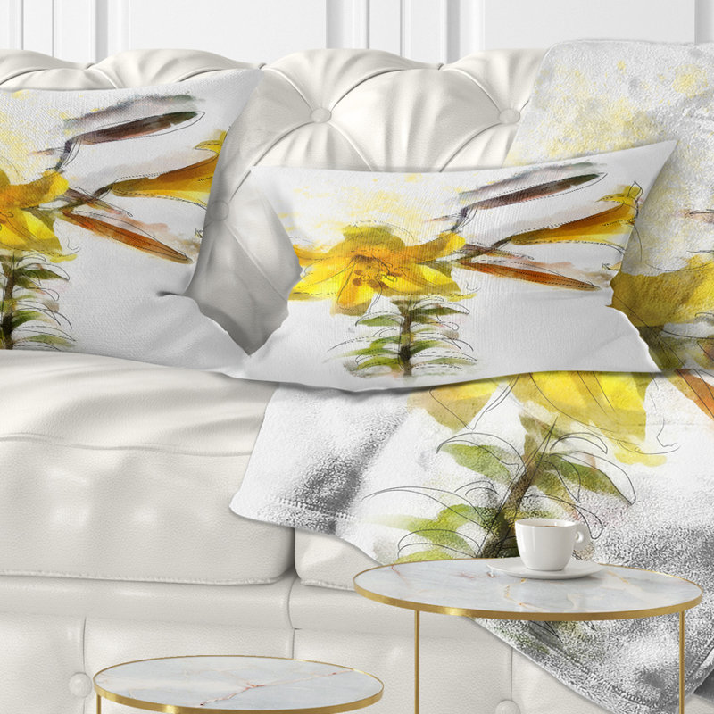 Coussin lombaire avec feuilles de tulipe florale