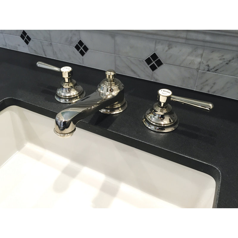 Astaire Widespread Bathroom Faucet with Drain Assembly, Polished Chrome
