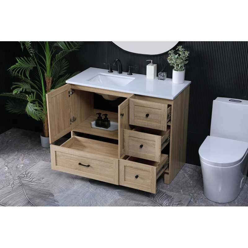 Ensemble de meuble-lavabo simple 42 po Soma, Bois de manguier