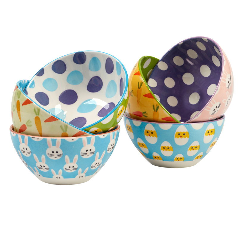 Easter Pad Print Set of 6 Bowls