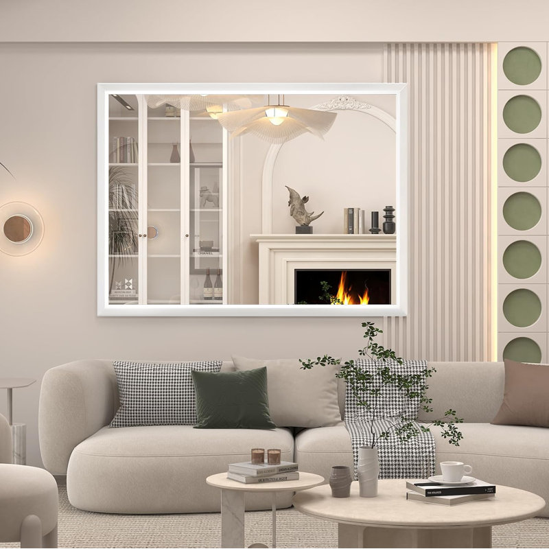 Miroir de meuble-lavabo mural Molly, 48 po x 32 po, Blanc