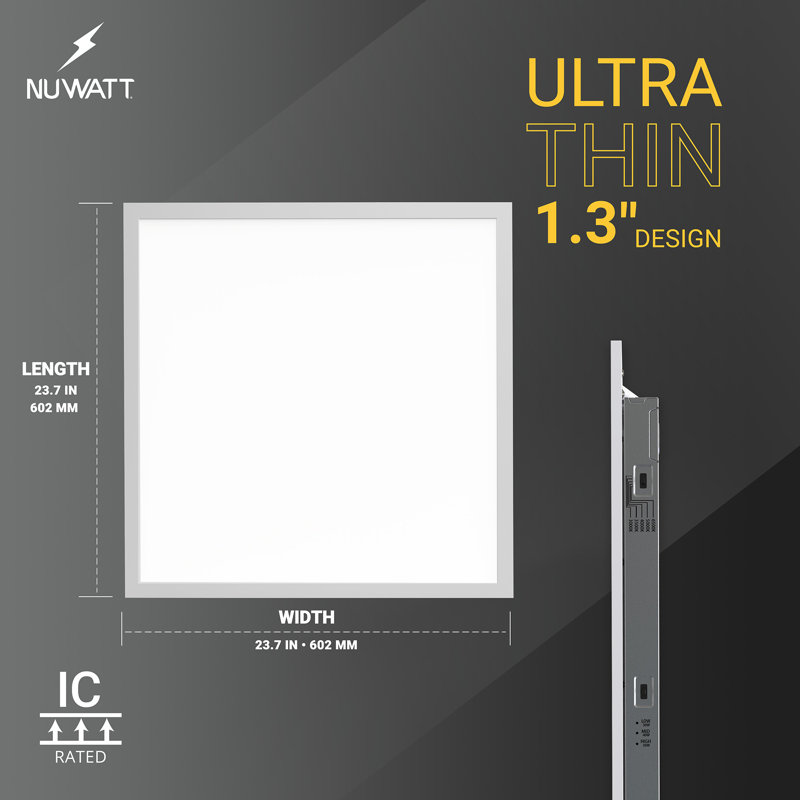 NUWATT 4 Pack 1x4 LED Drop Ceiling Flat Panel Troffer Light, Wattage & Color Selectable 40W/30W/20W, CCT 3000K/3500K/4000K/5000K/6500K, 4400LM, 0-10V Dimmable Backlit Fixture, 120V-277V, ETL Listed