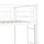 Lit superposé en métal blanc - choix de chambre à coucher moderne, configuration simple pour lit simple, construction en acier durable et stable, zone silencieuse, capacité de charge élevée, escalier sécuritaire-517134331