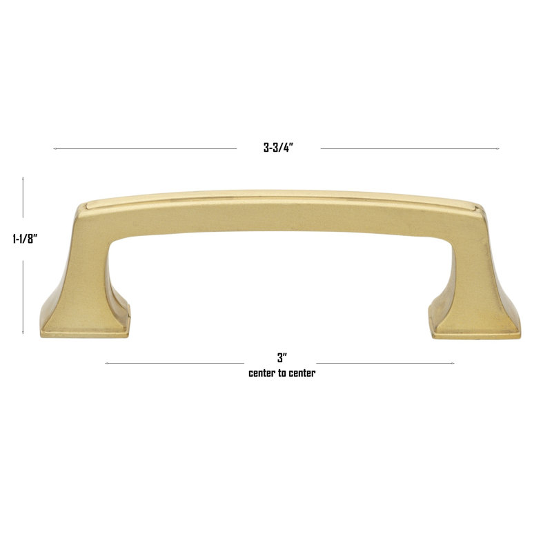 3 Center to Center Bar Pull, Satin Gold