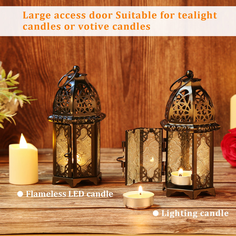 4pcs Metal Candle Lanterns Holder Set