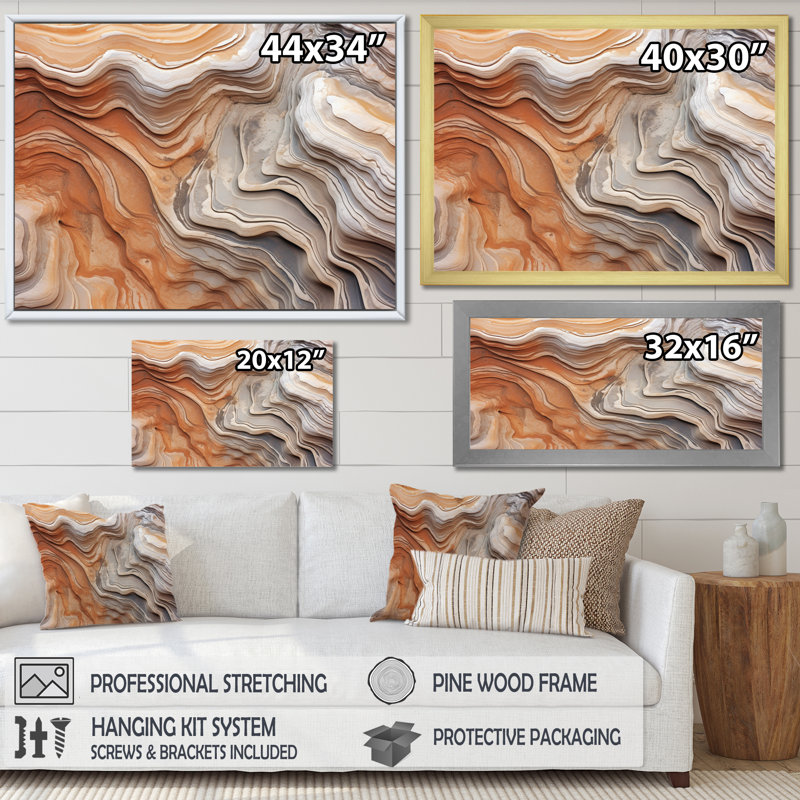 Marbre abstrait avec reproduction de l'espace IV, reproduction d'art sur toile, H 16 po x l 32 po x P 1 po, Cadre simple noir
