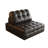 Black Faux leather Modular Sofa bed cushion couch