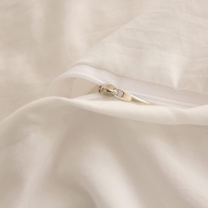 W-XHZK-WH Vintage Ruffled Fringe Duvet Cover Set White Ruffled Comforter Cover