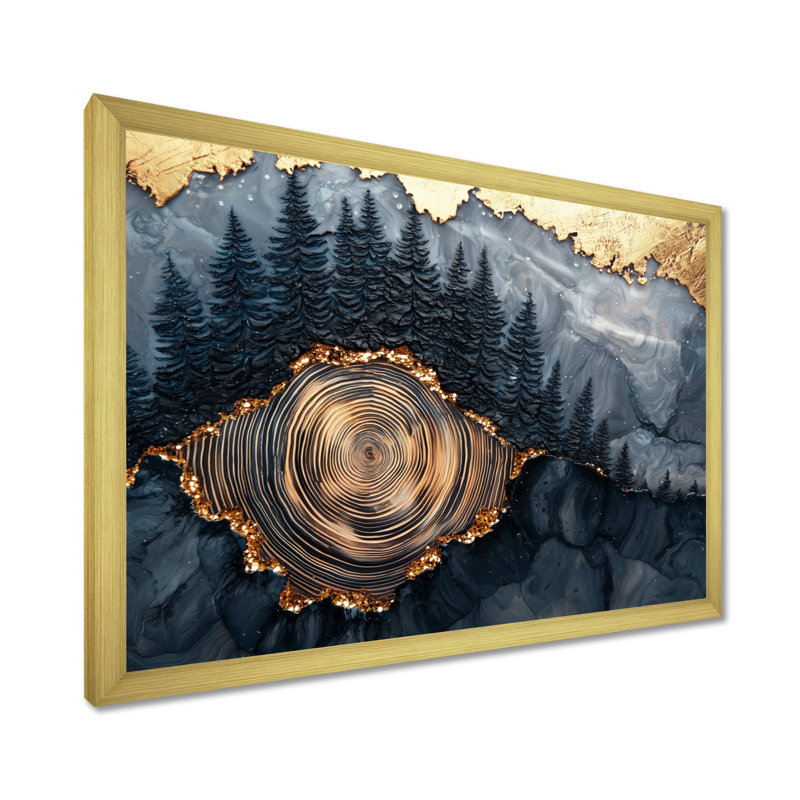 «Giuditta Pine Forest Landscape on Stone Horizon I», art mural forêt, H 24 po x l 32 po, Toile tendue, Ne s’applique pas