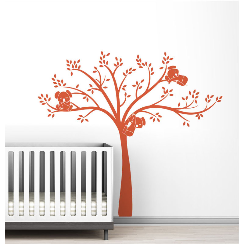 Décalcomanie murale monochrome modern Koala Cuteness, Orange foncé