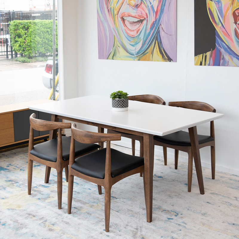 Kollett 4 - Person Solid Wood Top Four Leg Dining Set