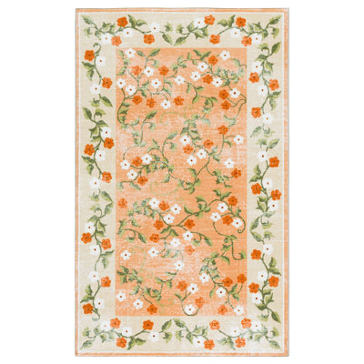Tapis floral lavable à la machine à performance de 195 cm MSRW