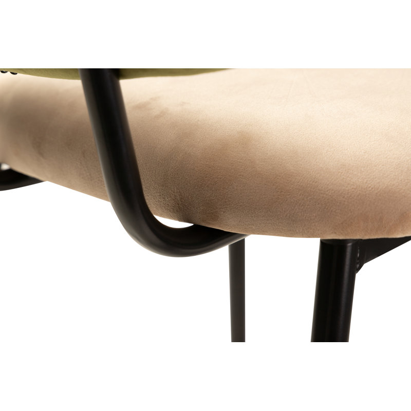 Upholstered Counter Stool with Metal Frame, Green