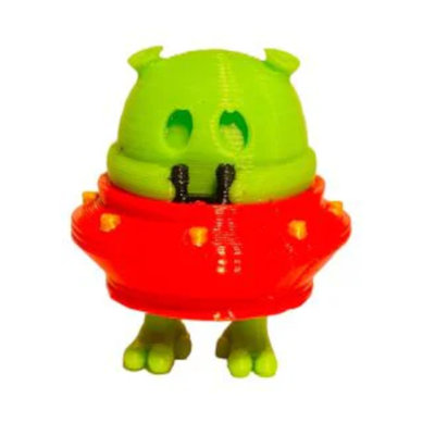 3D Printed Alien Driving A Ufo Figurine