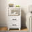 30" Tall Nightstand Modern Painted Wood Bedside Table With 2 Drawers And Open Shelf-2105831120