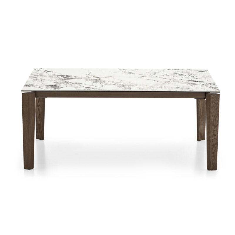 Dogma Extendable Tables, White Marble, Matt Black