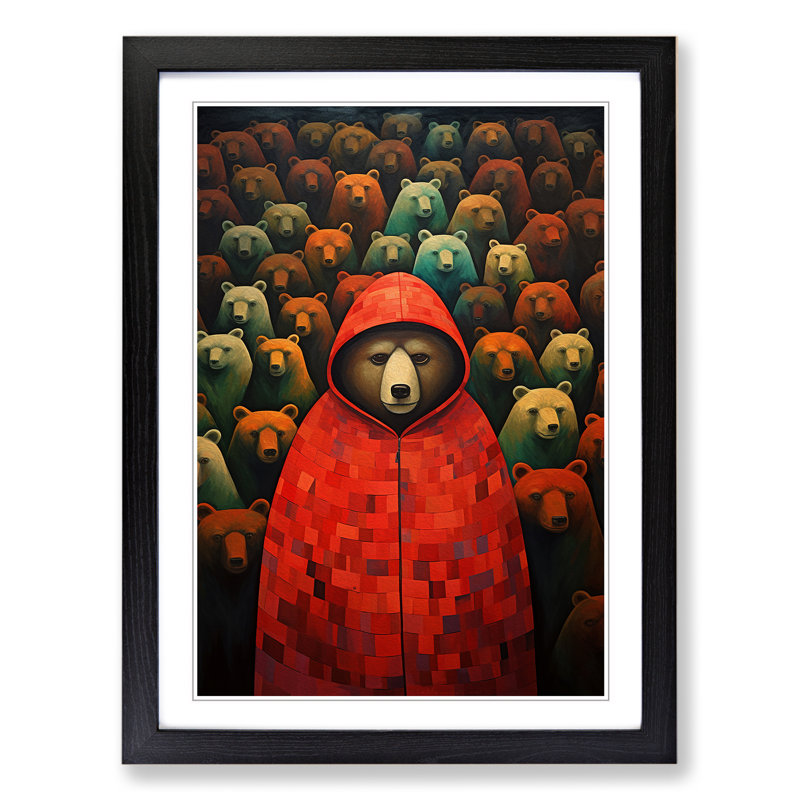 Bear Dadaism - Framed Print, Black Framed, 46cm H x 34cm W