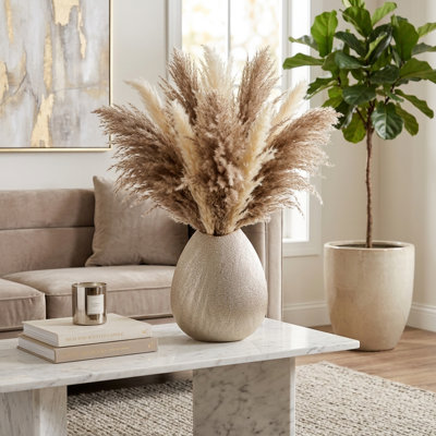 Midwest Decorative Vase Stoneware Ceramic Glam Teardrop Sculpture with Textured Surface and Modern Luxe Accent Design