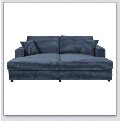 Canapé-lit modulaire surdimensionné de 86,5 pouces avec méridienne et causeuse, tissu en velours côtelé pour le confort et le style, parfait pour les espaces de vie modernes