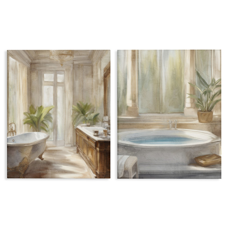 Ensemble de 2 toiles pour salle de bain Serenity Bath, design par Kim Allen, H 30 po x l 24 po
