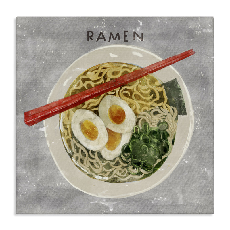 Art mural sur toile Tasty Bowl of Ramen, design par Juliet Rose Philips, H 17 po x l 17 po
