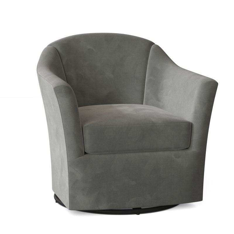 Barry 33.5" Wide Swivel Barrel Chair, 4850 Indigo