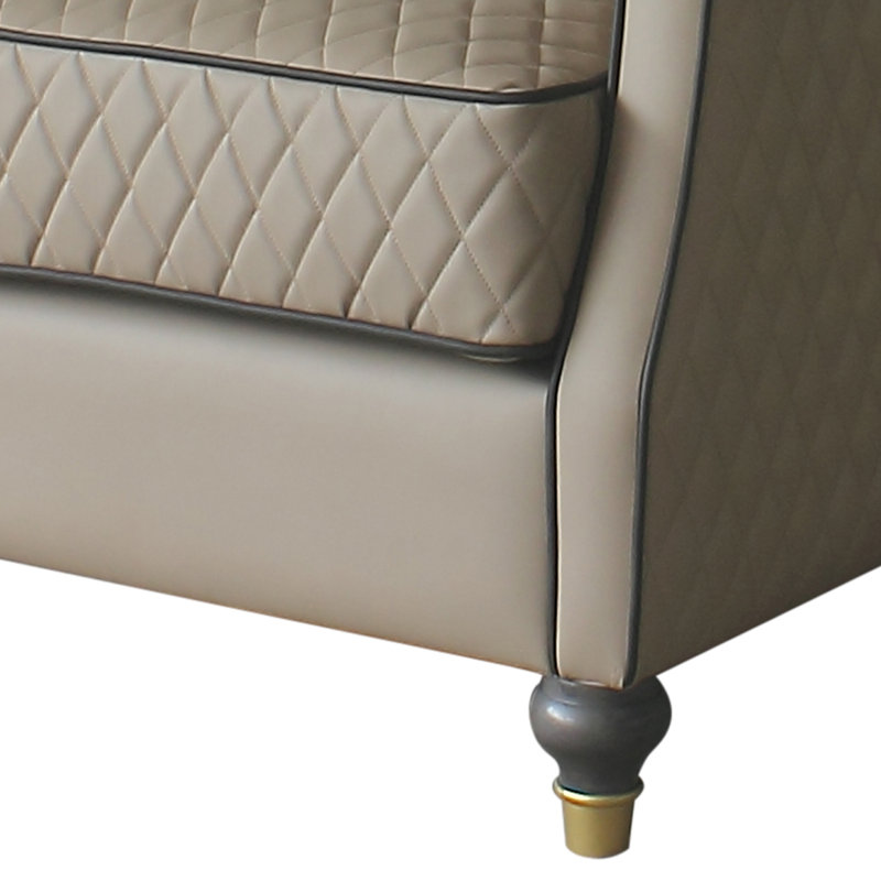 Chaise longue avec 1 coussin décoratif brun clair et tabac Rogers