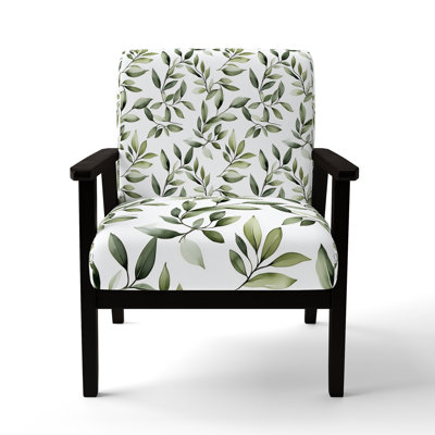 Country Farmhouse Upholstered Chair - Olive Quiet Olive Arm Chair