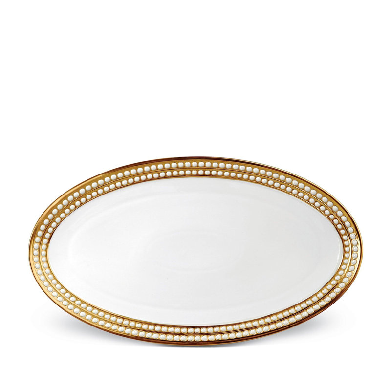 Perlee Gold Oval Platter, 1.5" H x 21" L x 12" W