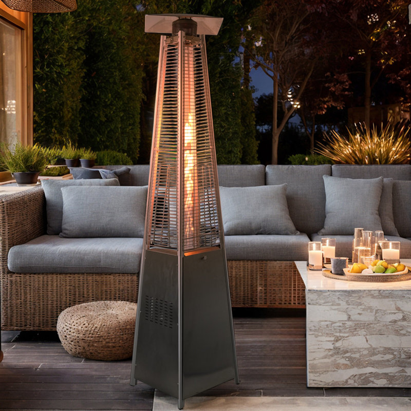 Chauffe-terrasse, chauffages d'extérieur 42 000 BTU pour propane de patio avec housse de protection pour terrasse extérieure, bord de piscine
