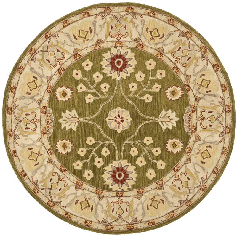 Tapis floral en laine touffeté à la main Tingley, Rond 6 pi