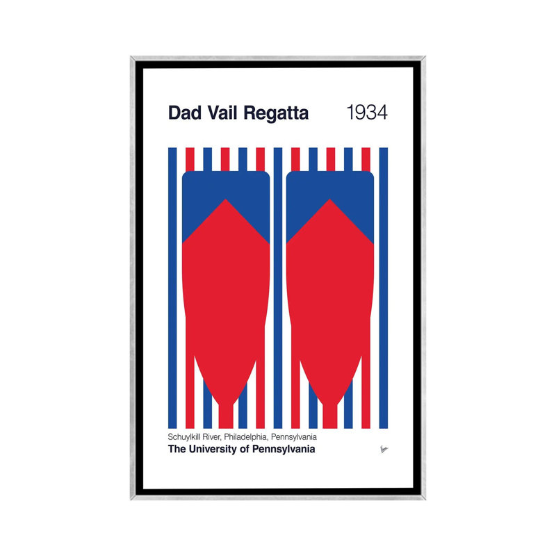 «1934 Dad Vail Regatta», reproduction d'art sur toile encadrée, H 48 po x l 32 po, Argent