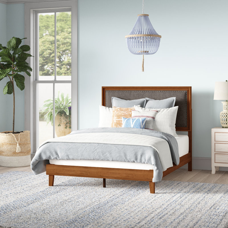 Chittum Upholstered Platform Bed, Brown/Gray