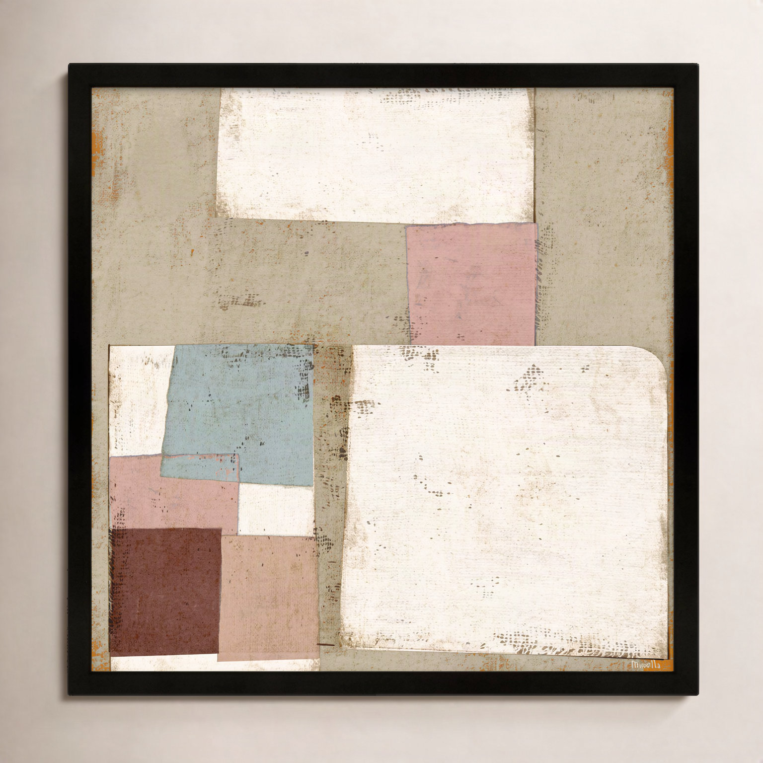 Patchwork 2 by Marco Marella for Studio M - Framed Wall Art, 30" H x 30" W, Paper, Black