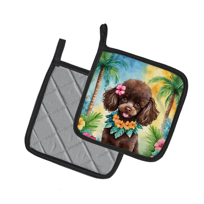 Caroline's Treasures Luau Party Floral Polyester Potholder Set