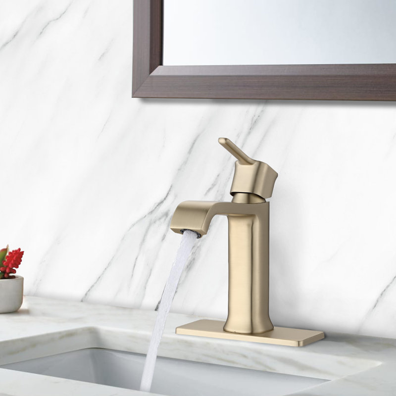 Single-Hole Bathroom Faucet with Drain Assembly