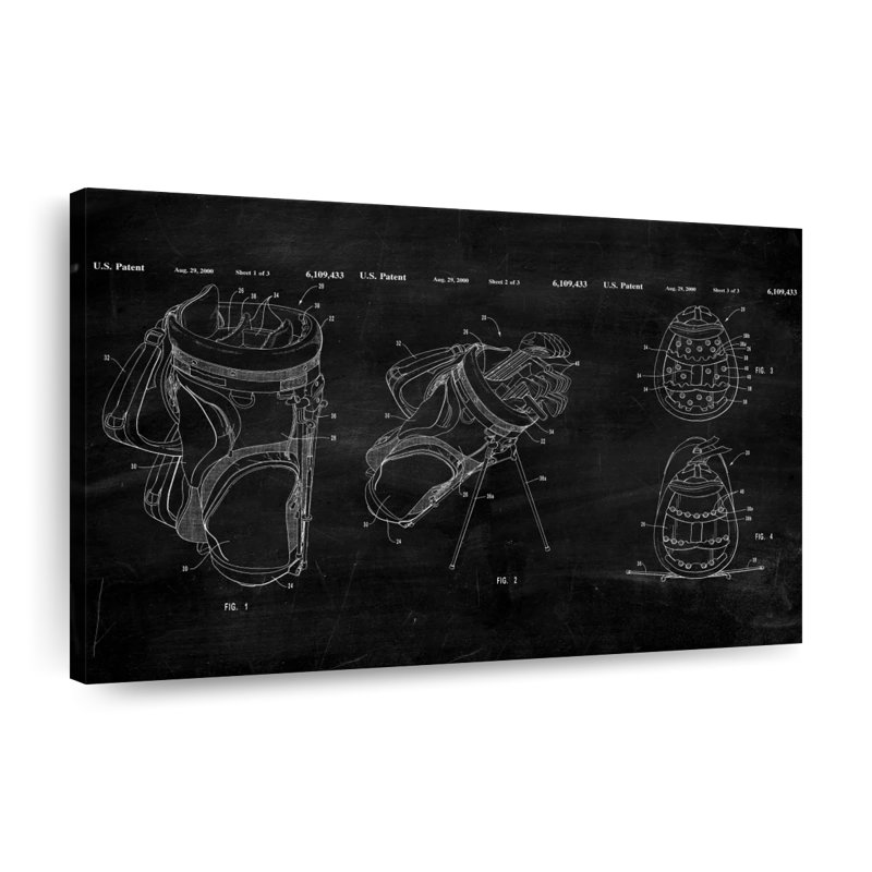 «Ridged Golf Bag Dividers», brevet sur toile, H 30 po x l 45 po x P 1,25 po
