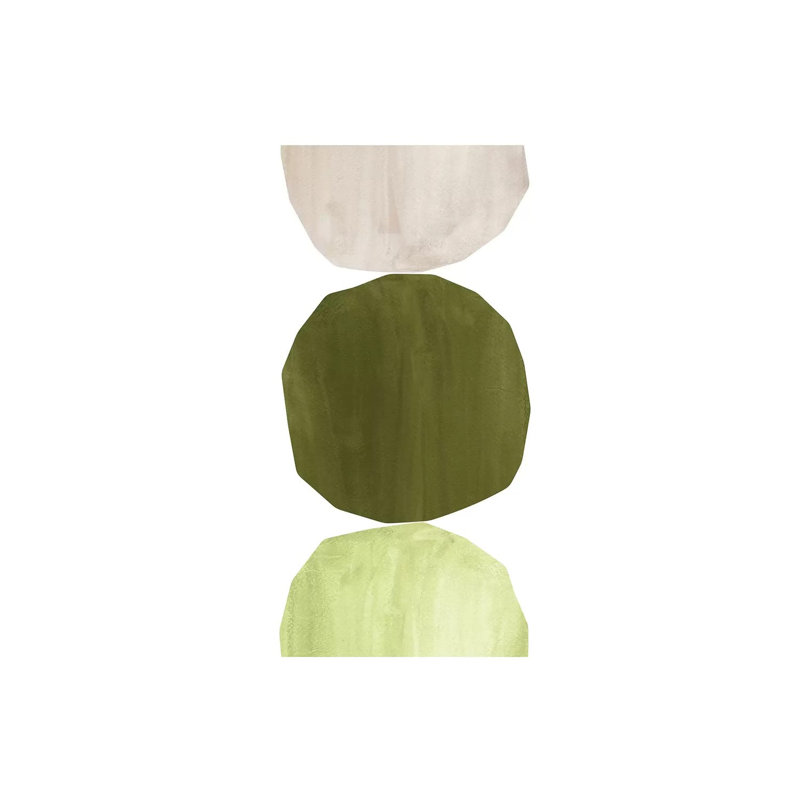 Green Tone Shapes by Whales Way - Painting on Canvas, 152.4cm H x 101.6cm W x 3.81cm D, Wrapped Canvas