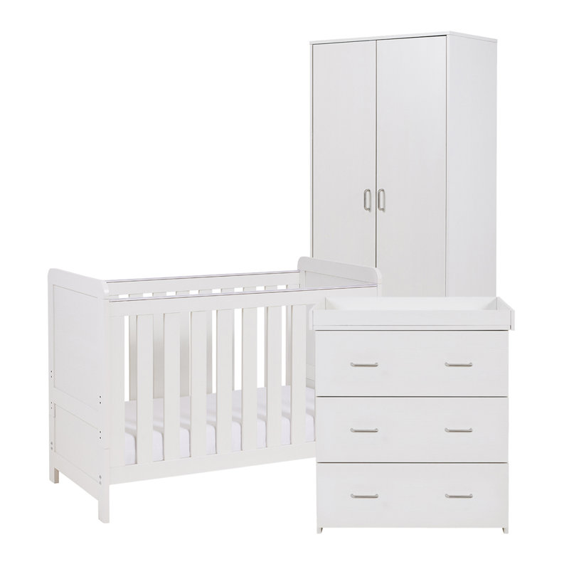 Caro Mini 3-Piece Nursery Furniture Set, White Wash