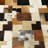 Multicolor Geometric Design Cowhide Patchwork Rug-1999935604
