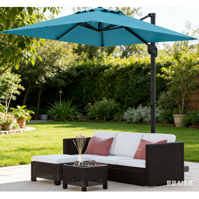 Parasol d'extérieur robuste 10 po x 10 pi avec abat-jour extérieur carré en aluminium avec rotation à 360 degrés