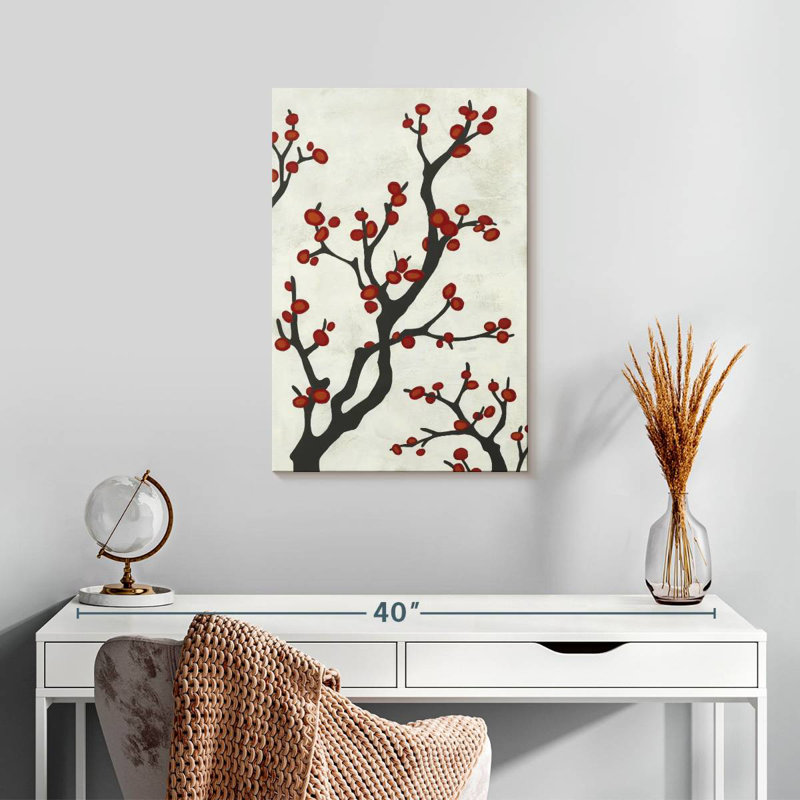 Harnek Red Berry Branch I, 24" H x 16" W