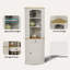 Armoire de coin 68,11 "Farmhouse, armoire de coin 90 ° autoportante avec tablettes réglables, tiroir et porte, blanc antique